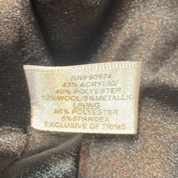 BOSTON PROPER Parisian Tweed Blazer Jacket Bronze Chain Sequins Size 6 - Picture 7 of 9